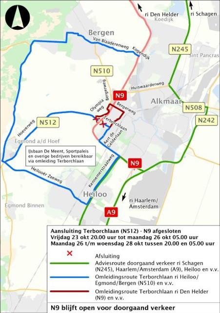 Bereikbaarheid IJsbaan de Meent van wo 21 oktober t/m 28 oktober 2015